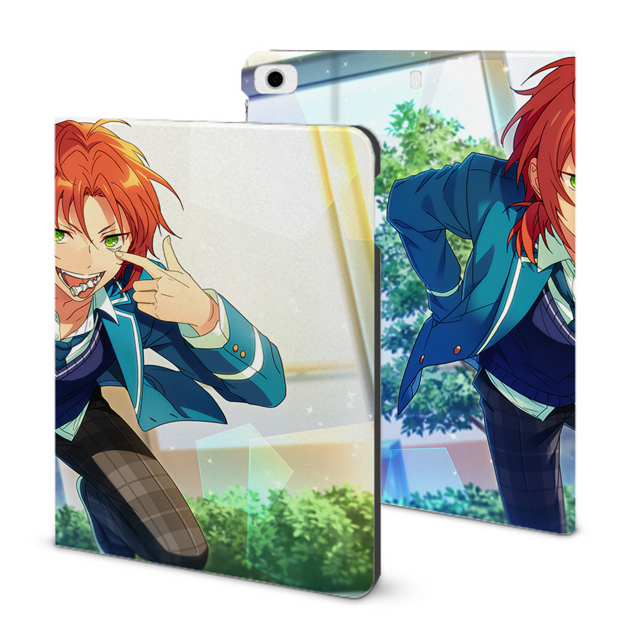 （画像用） あんさんぶるスターズ! Ensemble Stars IPad ケース ブック型 PUレザー TPU 耐衝撃 軽量 薄型 ペン収納なし 全面保護 IPad 各モデル対応